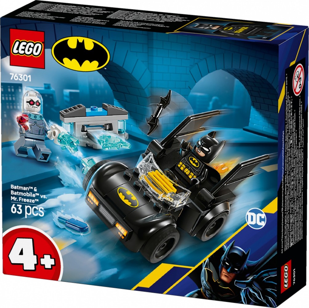 Konstruktorius lego super heroes - betmenas ir batmobilis prieš mr. freeze