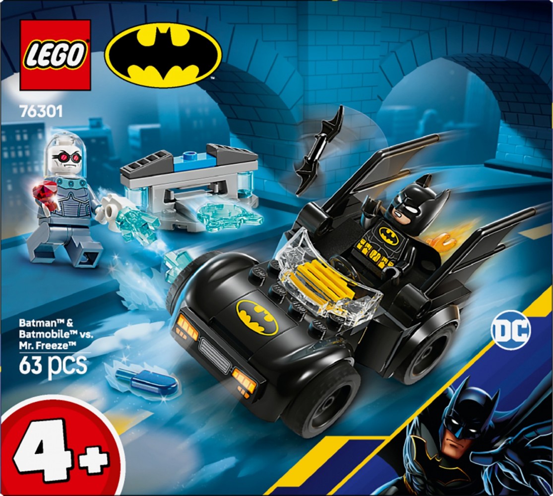 Konstruktorius lego super heroes - betmenas ir batmobilis prieš mr. freeze