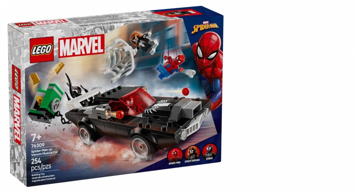 Spider-man prieš venomo raumenų automobilį lego super heroes
