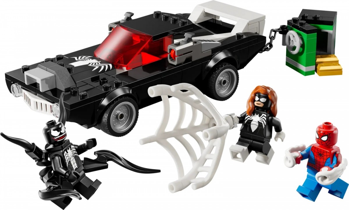 Spider-man prieš venomo raumenų automobilį lego super heroes