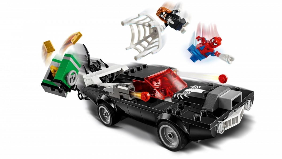 Spider-man prieš venomo raumenų automobilį lego super heroes
