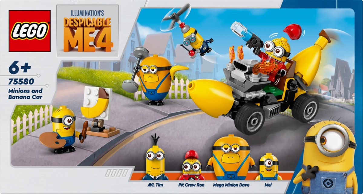 75580 lego® despicable me pakalikai ir banano formos automobilis