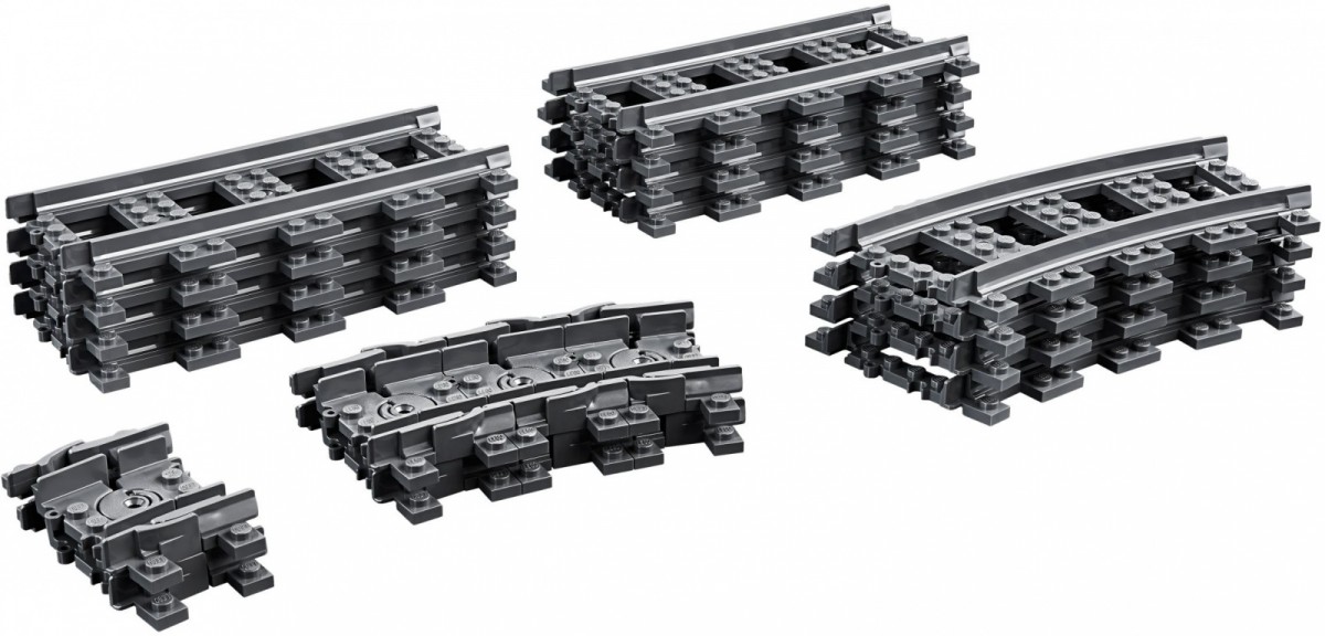 60205 lego® city bėgiai ir posūkiai