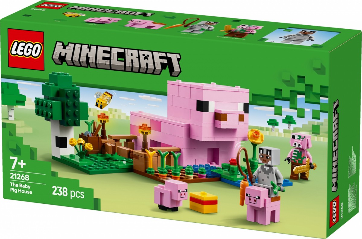 Konstruktorius lego minecraft kiaulės namas