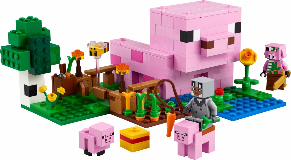 Konstruktorius lego minecraft kiaulės namas