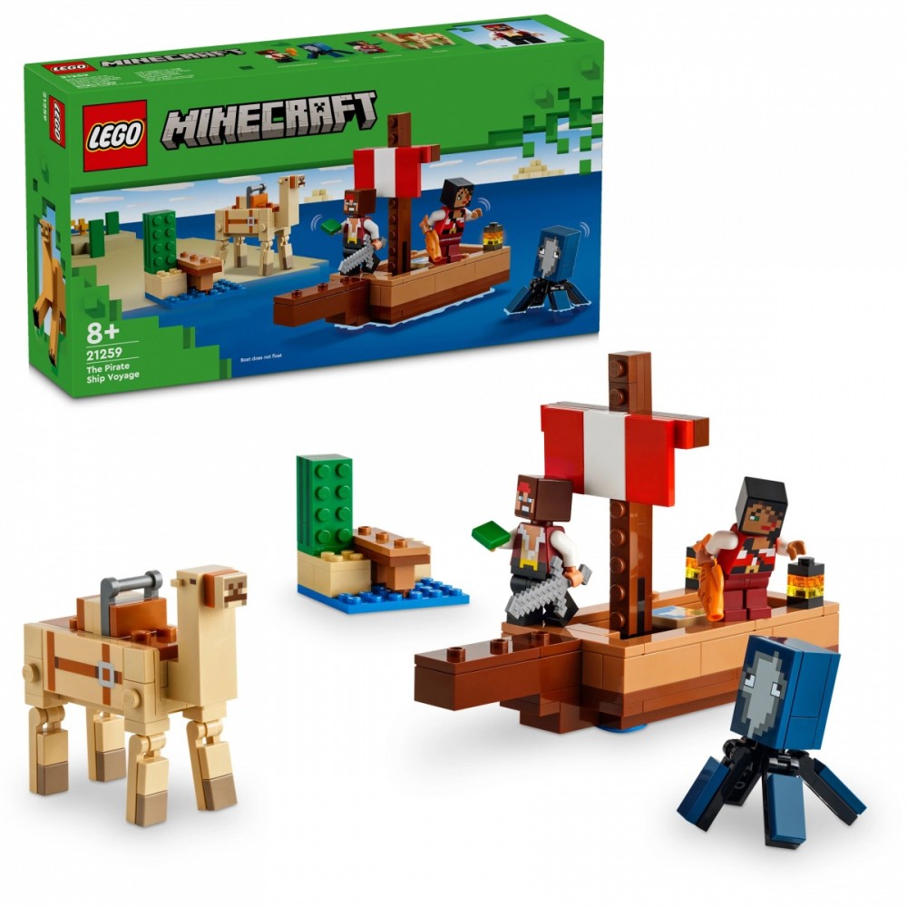 21259 lego® minecraft kelionė piratų laivu