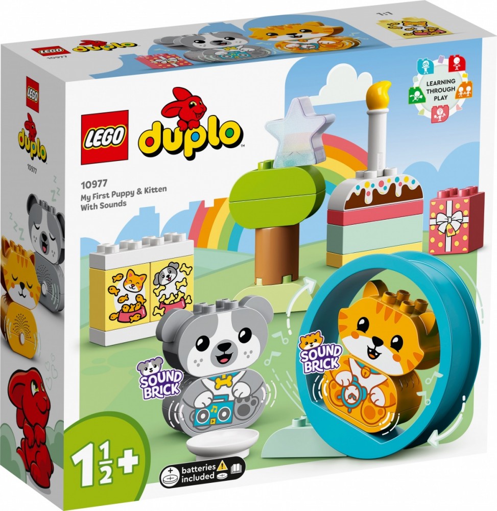 10977 lego® duplo mano pirmasis šuniukas ir kačiukas su garsais