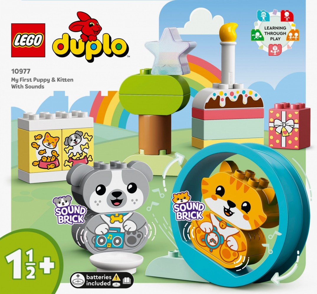 10977 lego® duplo mano pirmasis šuniukas ir kačiukas su garsais