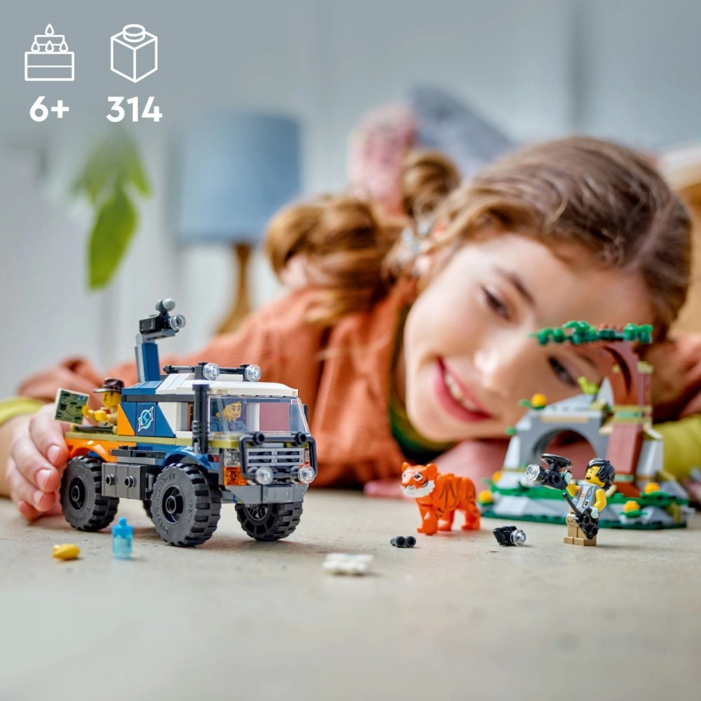 60426 lego® city džiunglių tyrinėtojo visureigis sunkvežimis