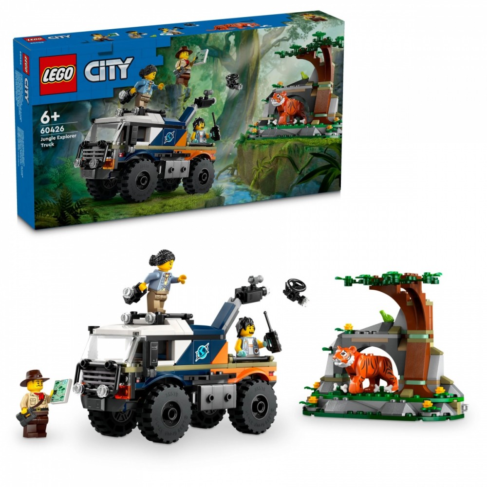60426 lego® city džiunglių tyrinėtojo visureigis sunkvežimis