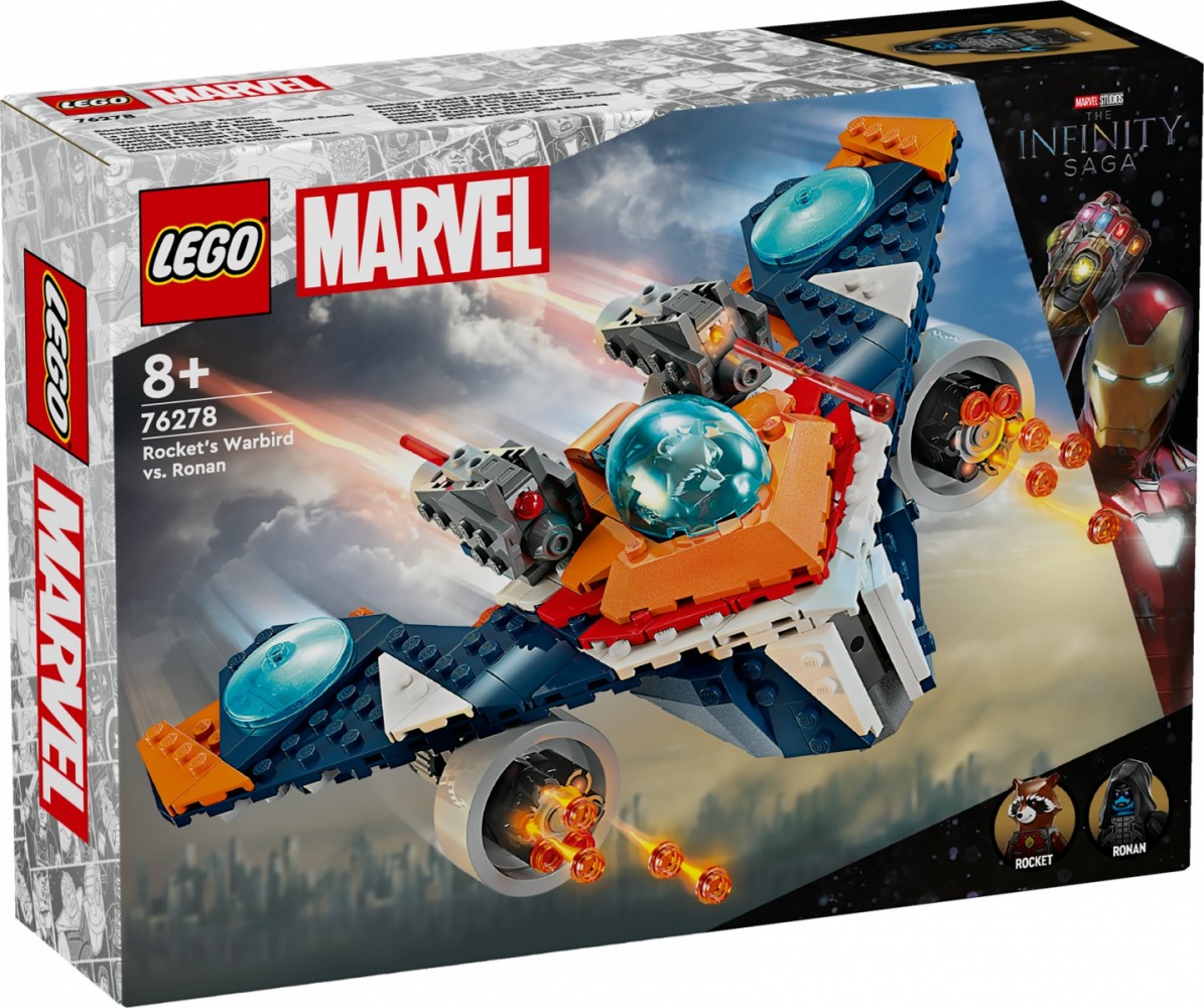 76278 lego® marvel rocket „karo paukštis“ prieš ronaną