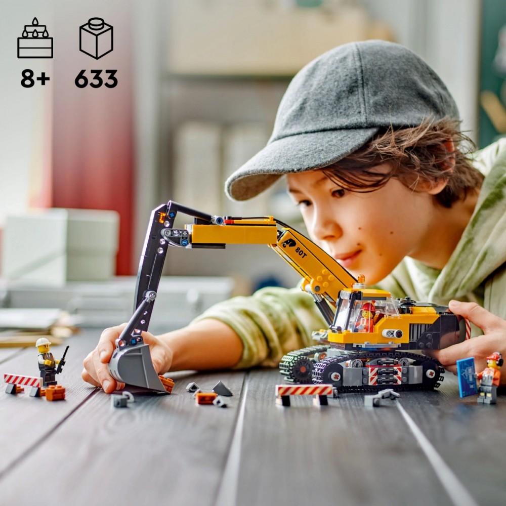 Lego rinkints lego city - geltonas ekskavatorius