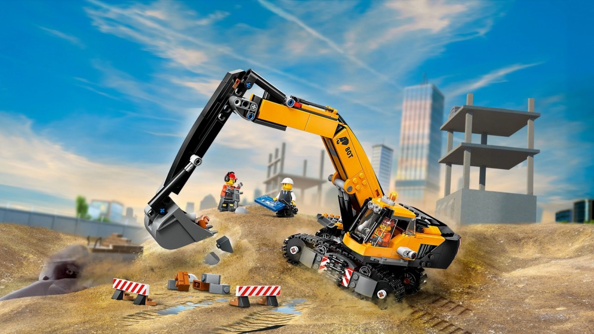 Lego rinkints lego city - geltonas ekskavatorius