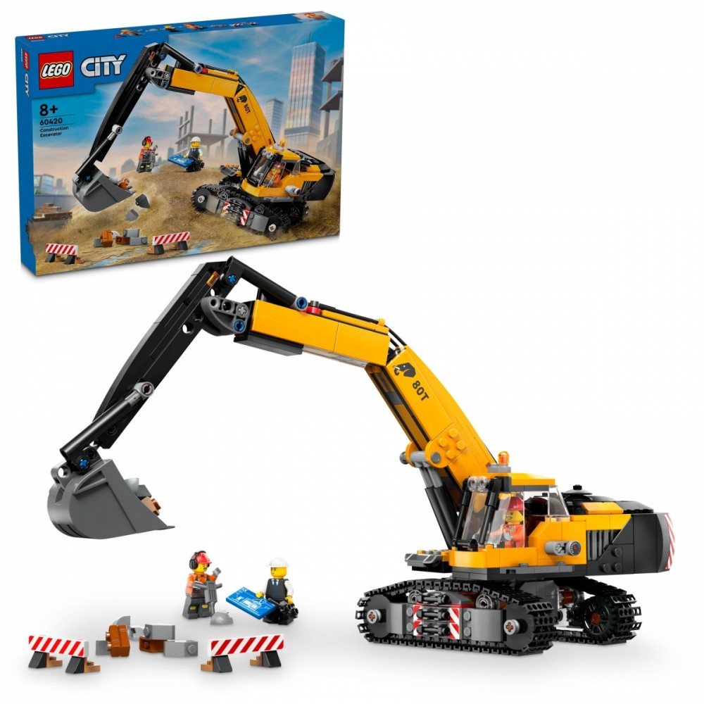 Lego rinkints lego city - geltonas ekskavatorius
