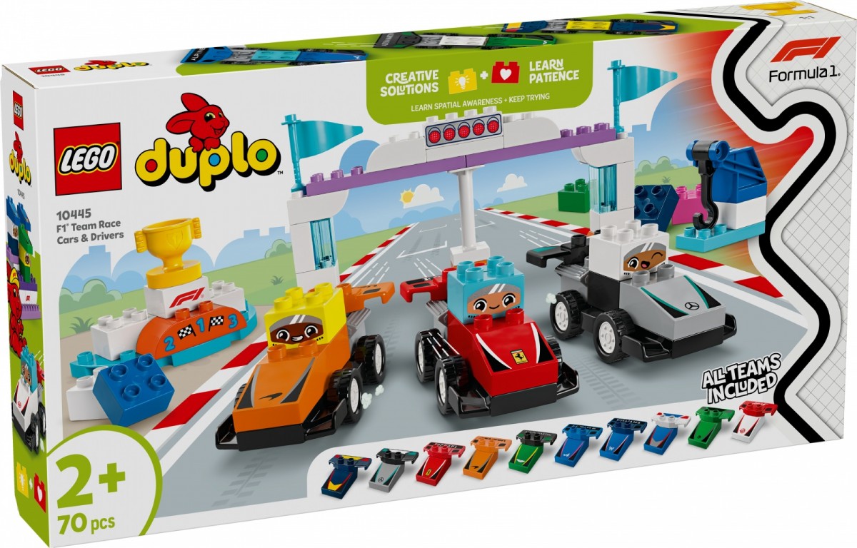 Lenktyniniai automobiliai ir vairuotojai lego duplo