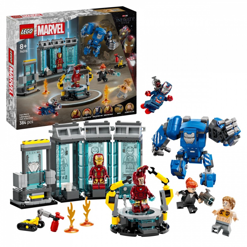 Lego marvel iron mano laboratorija: šarvų arsenalas