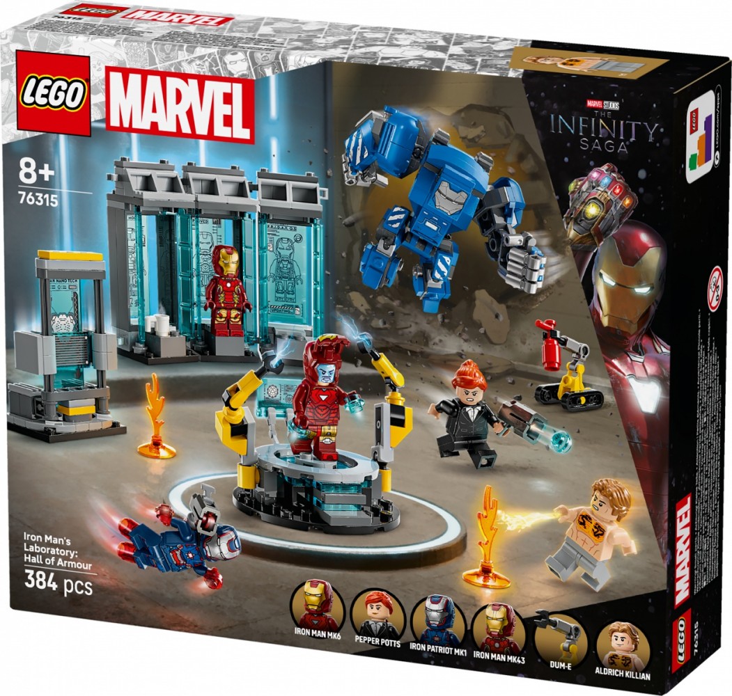 Lego marvel iron mano laboratorija: šarvų arsenalas