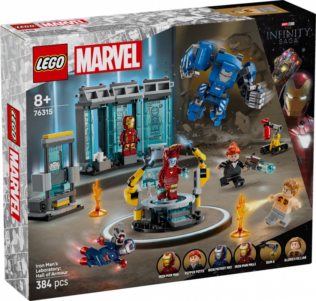 Lego Marvel Iron Mano Laboratorija: Šarvų Arsenalas