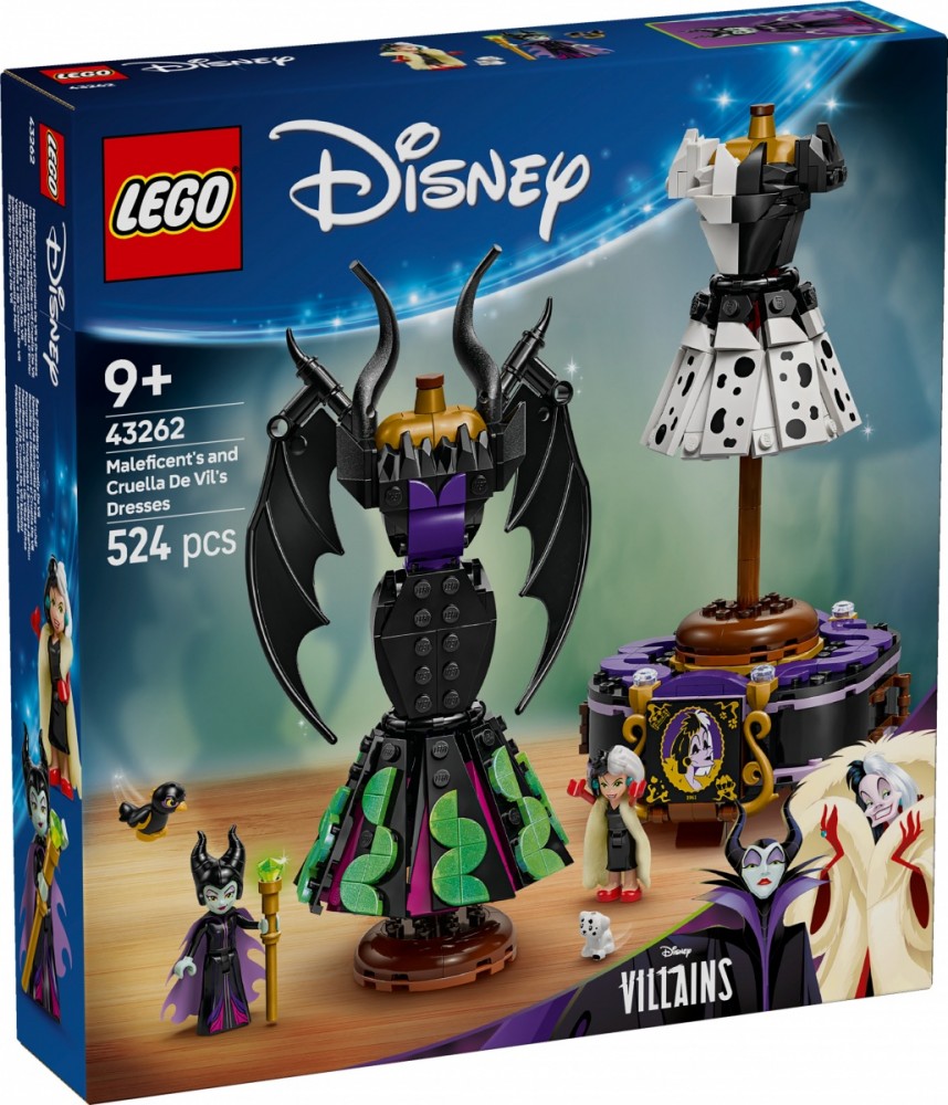 Piktadarių suknelės maleficent ir cruella lego disney