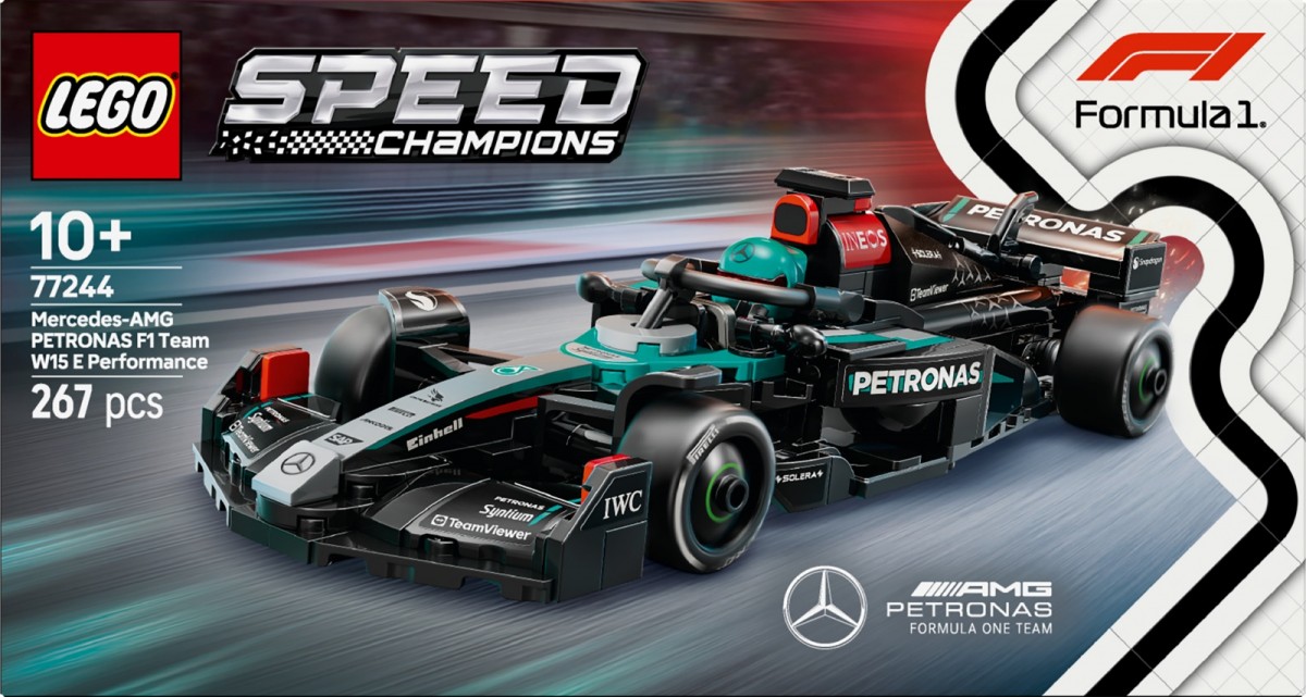 77244 lego® speed ​​champions lenktyninis automobilis mercedes-amg f1® w15