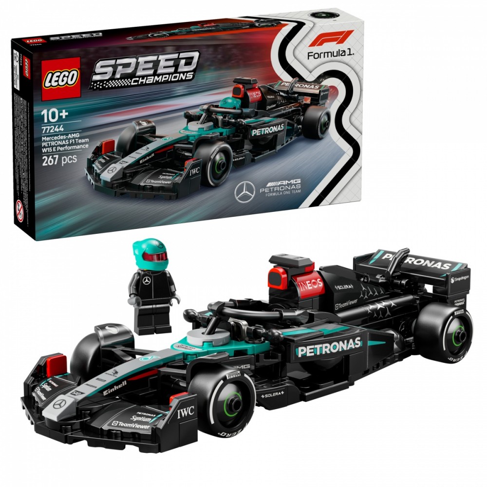 77244 lego® speed ​​champions lenktyninis automobilis mercedes-amg f1® w15