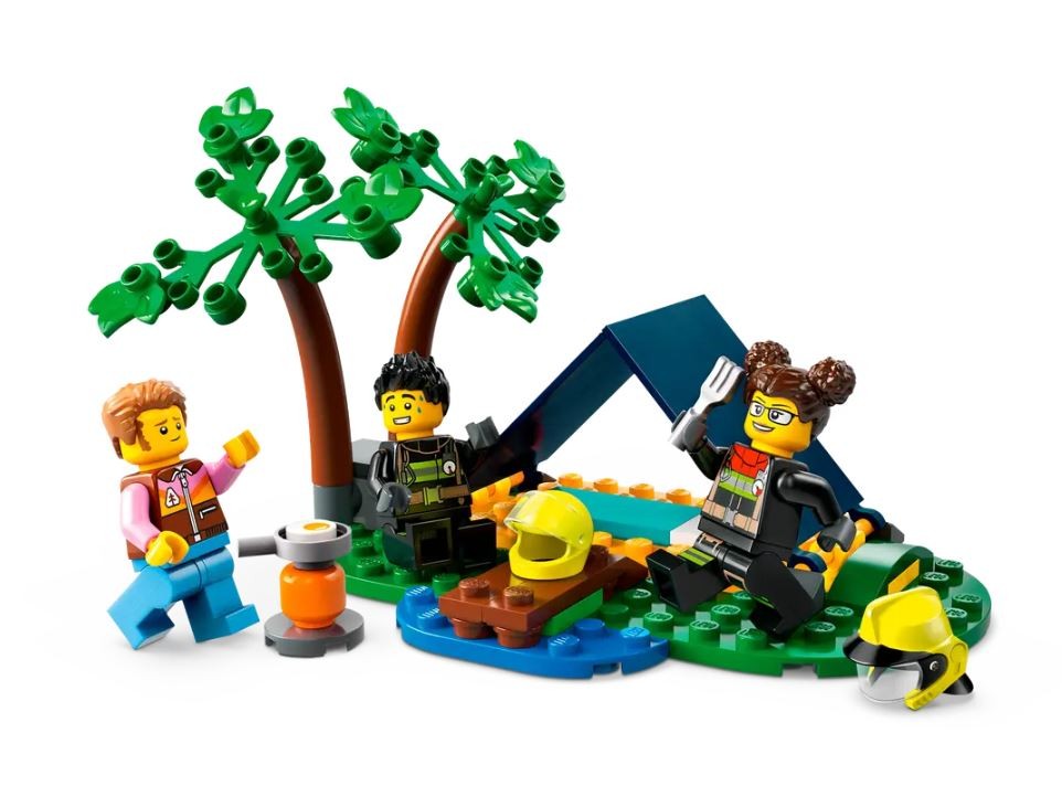 60412 lego® city;4x4 ugniagesių visureigis su gelbėjimo valtimi