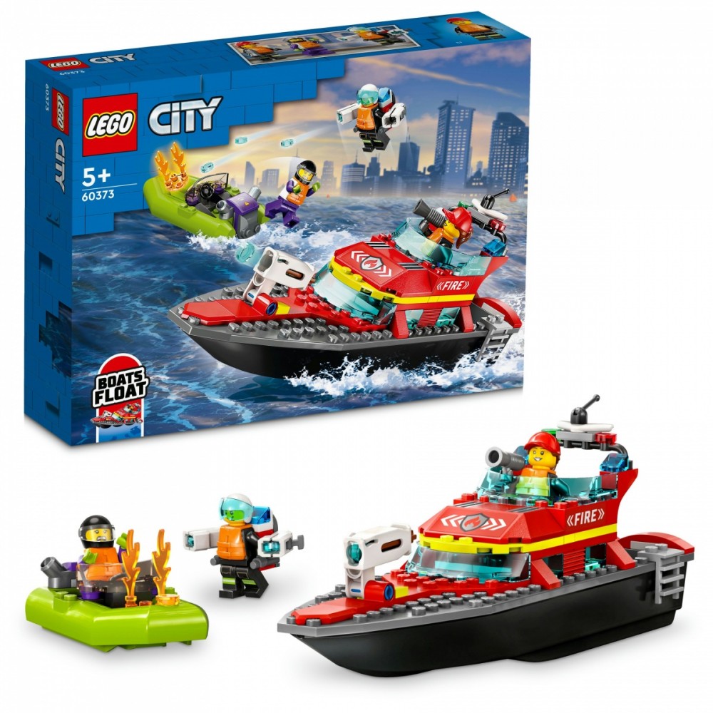 Gaisrinė valtis, lego, spalvota