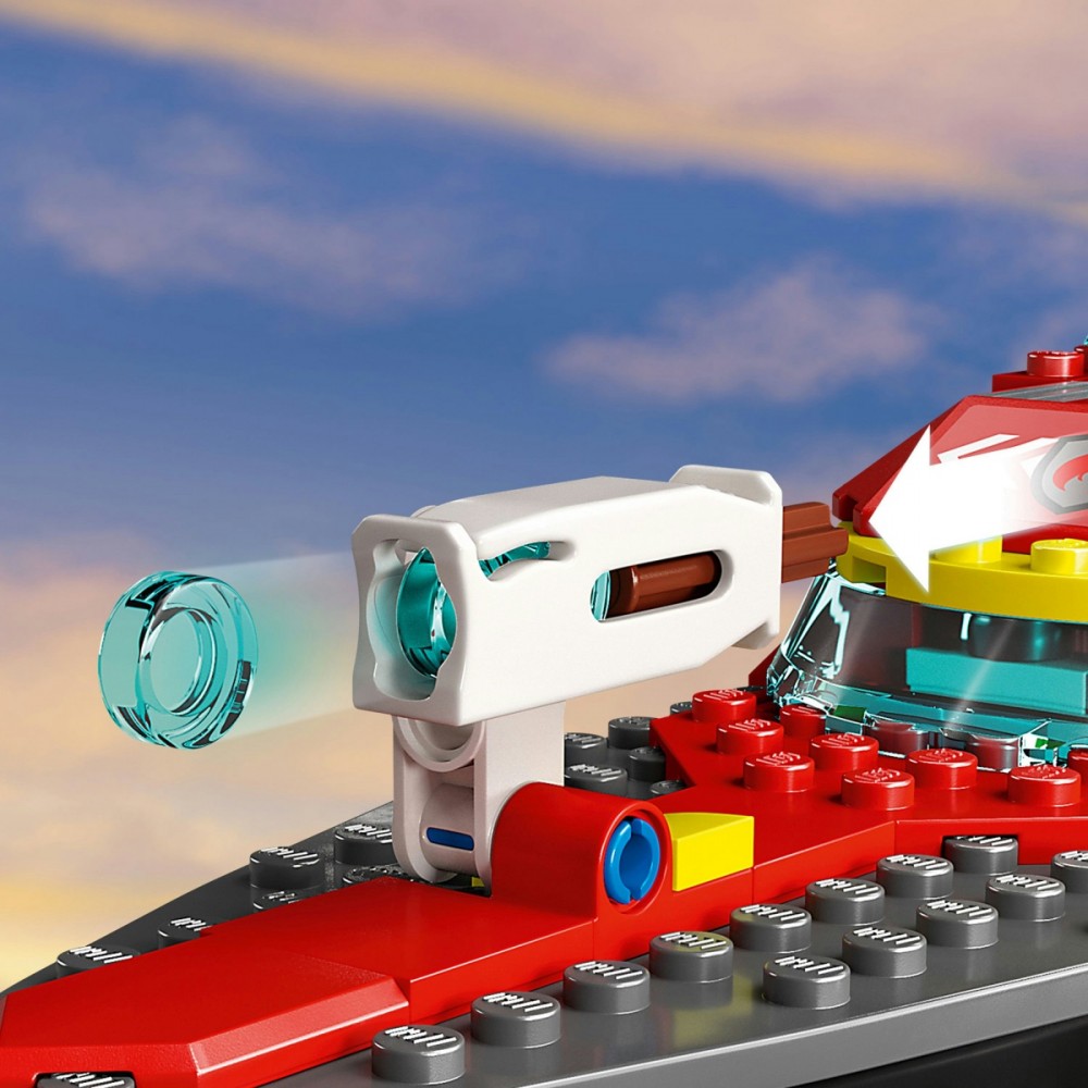 Gaisrinė valtis, lego, spalvota