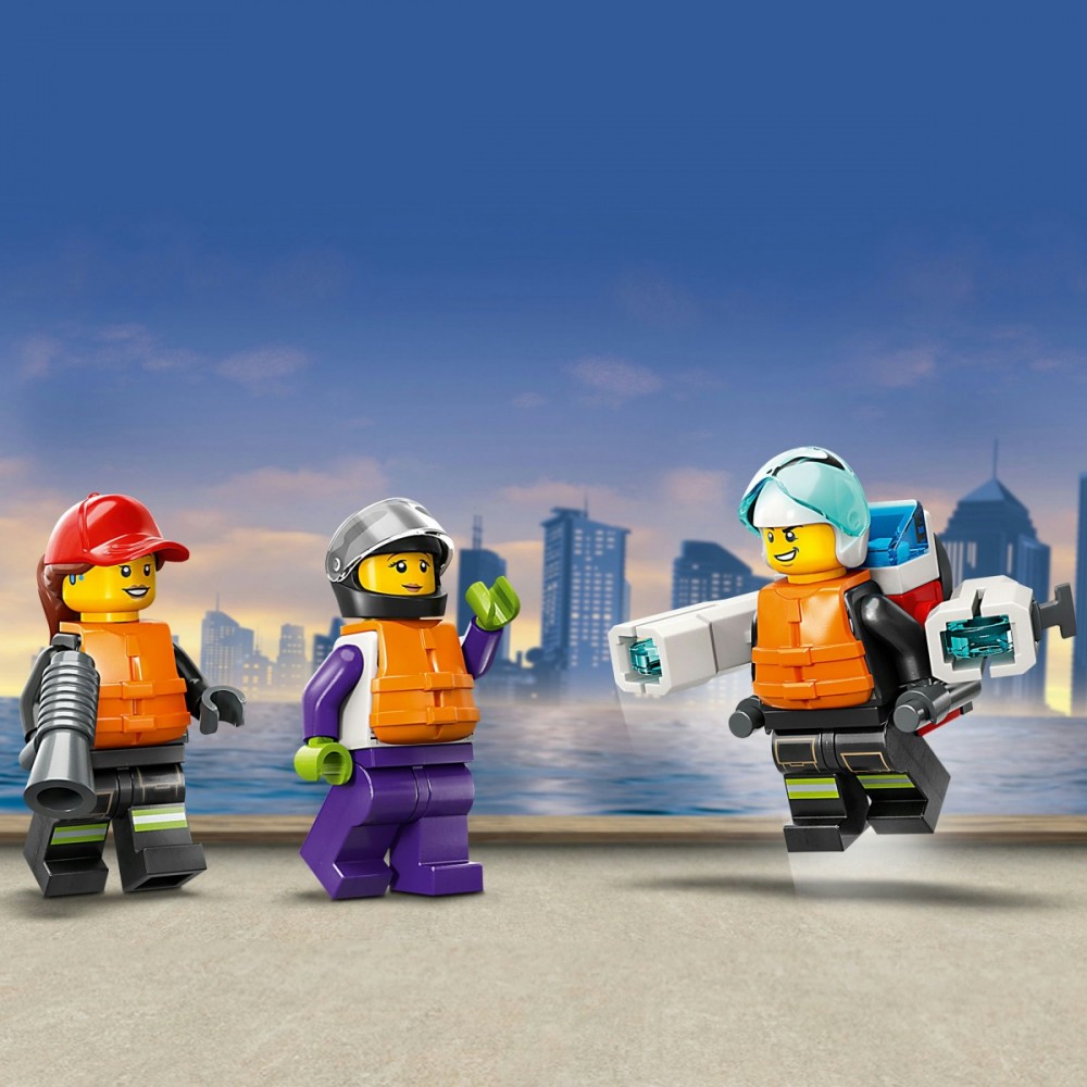 Gaisrinė valtis, lego, spalvota