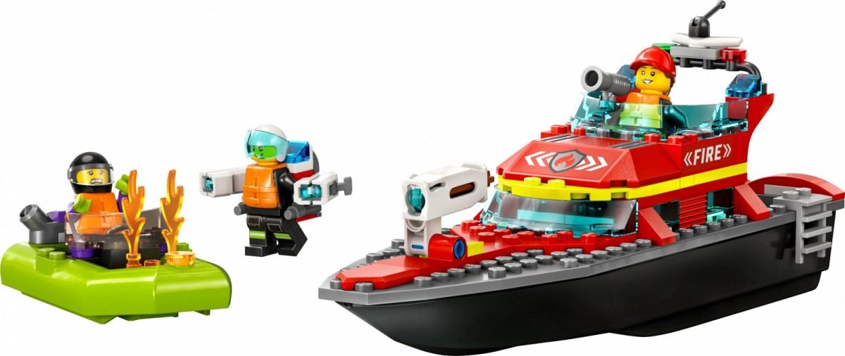 Gaisrinė valtis, lego, spalvota