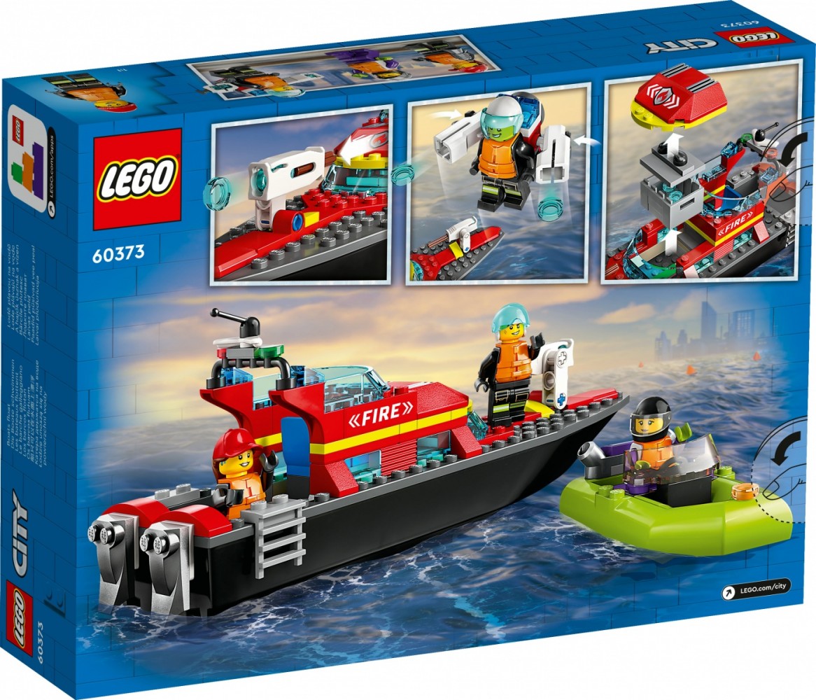 Gaisrinė valtis, lego, spalvota