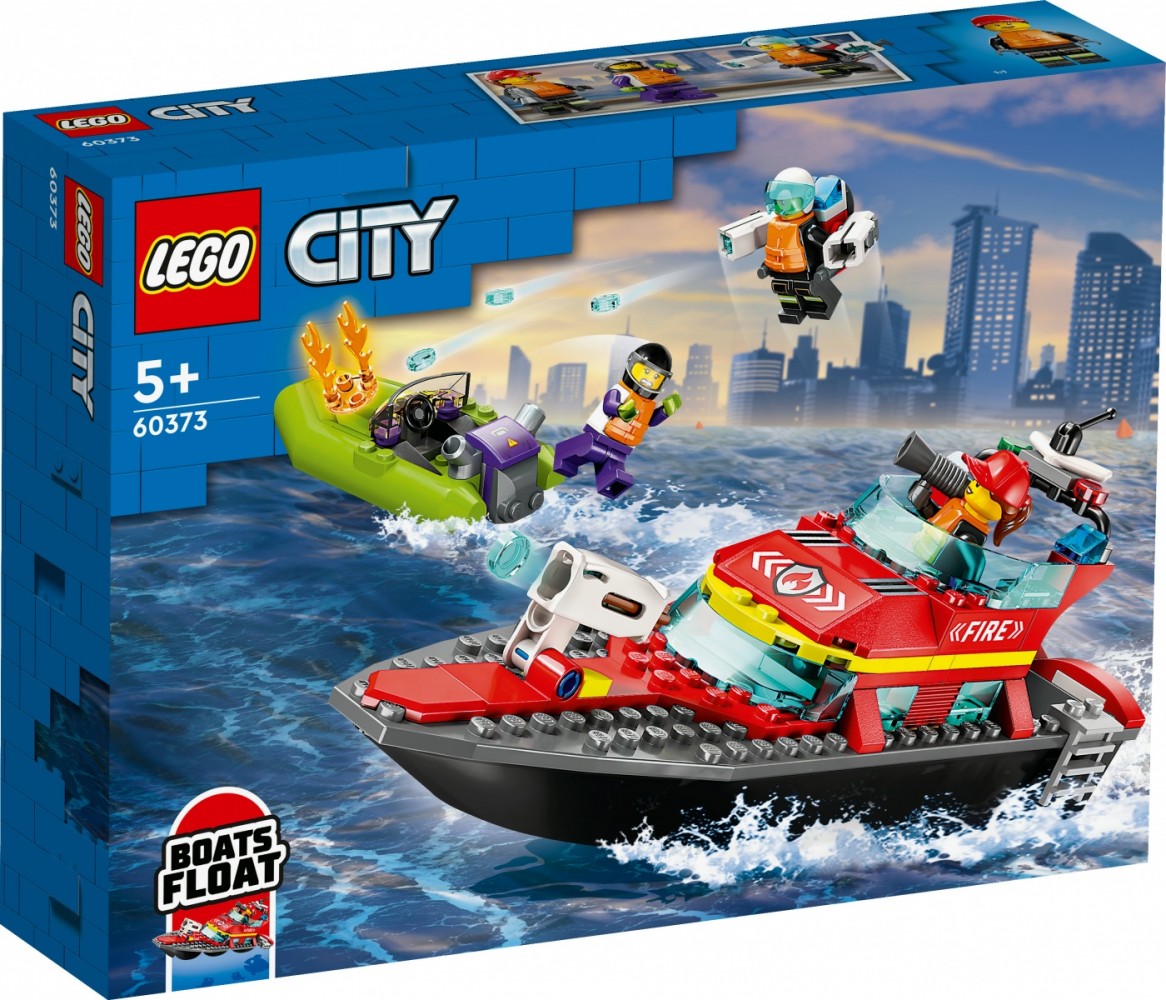 Gaisrinė valtis, lego, spalvota