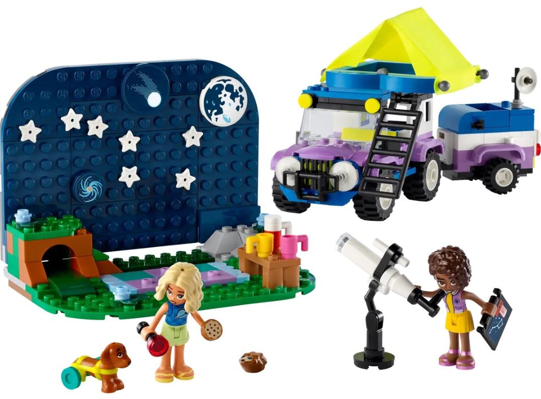 42603 lego® friends žvaigždžių stebėjimo stovyklavietės automobilis