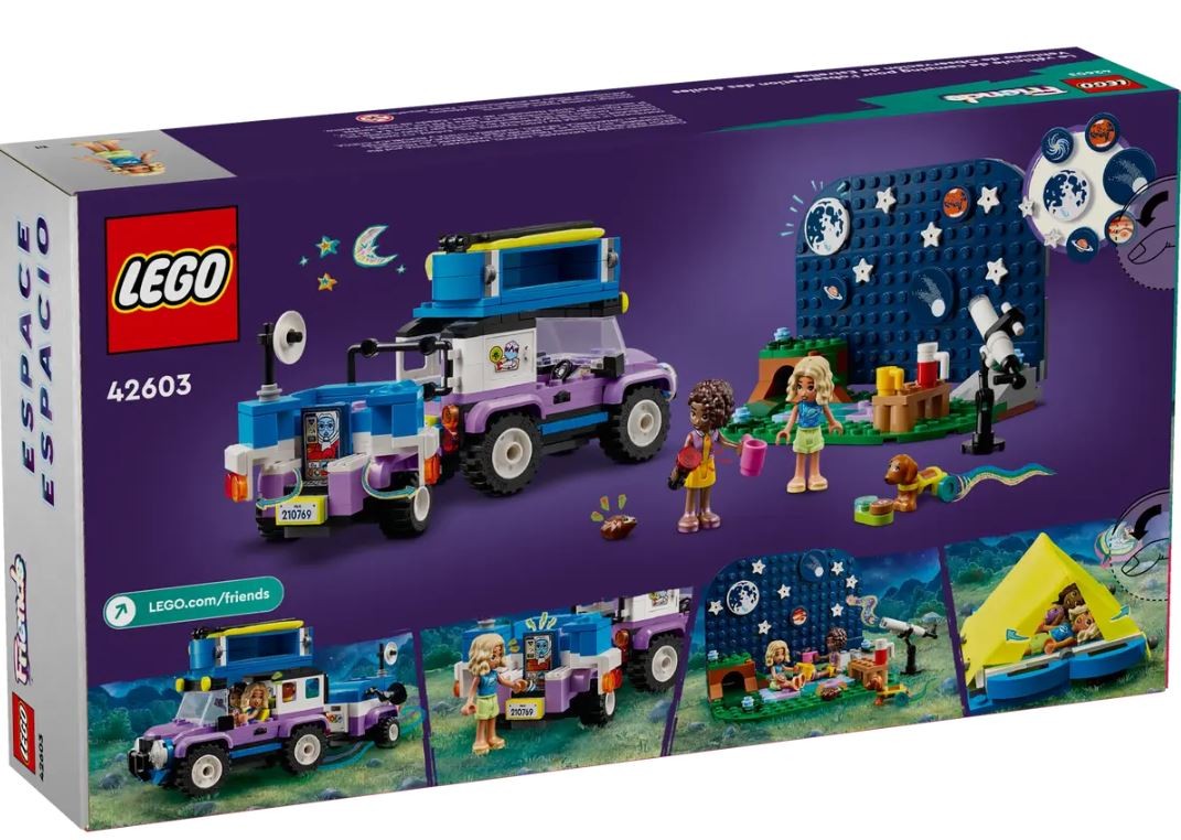 42603 lego® friends žvaigždžių stebėjimo stovyklavietės automobilis