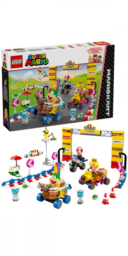 Konstruktorius lego super mario - baby peach ir grand prix, rinkinys