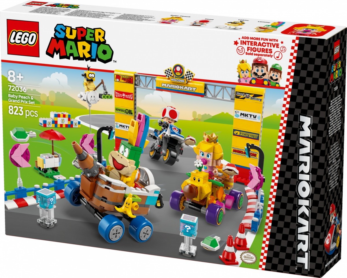 Konstruktorius lego super mario - baby peach ir grand prix, rinkinys
