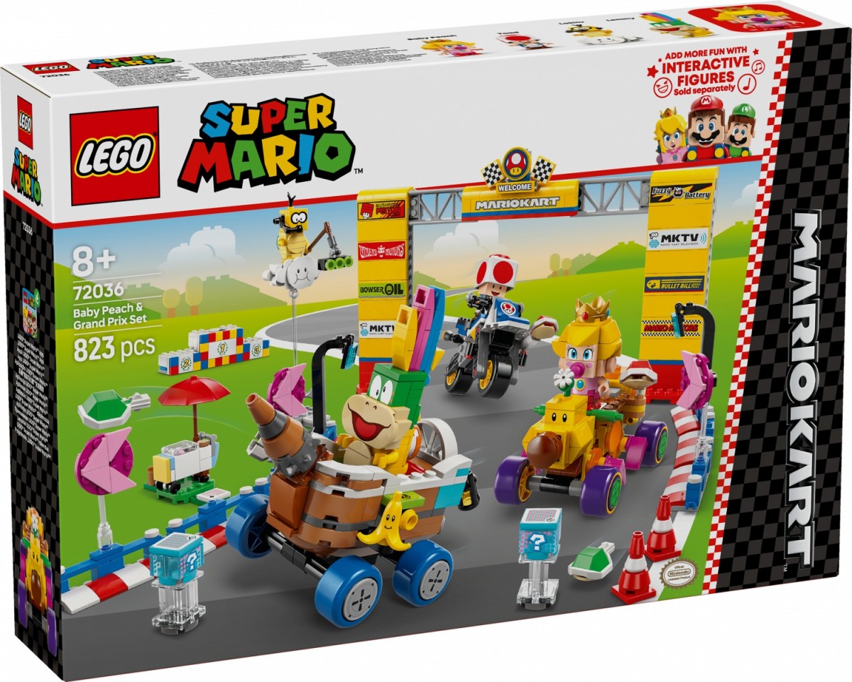 Konstruktorius lego super mario - baby peach ir grand prix, rinkinys