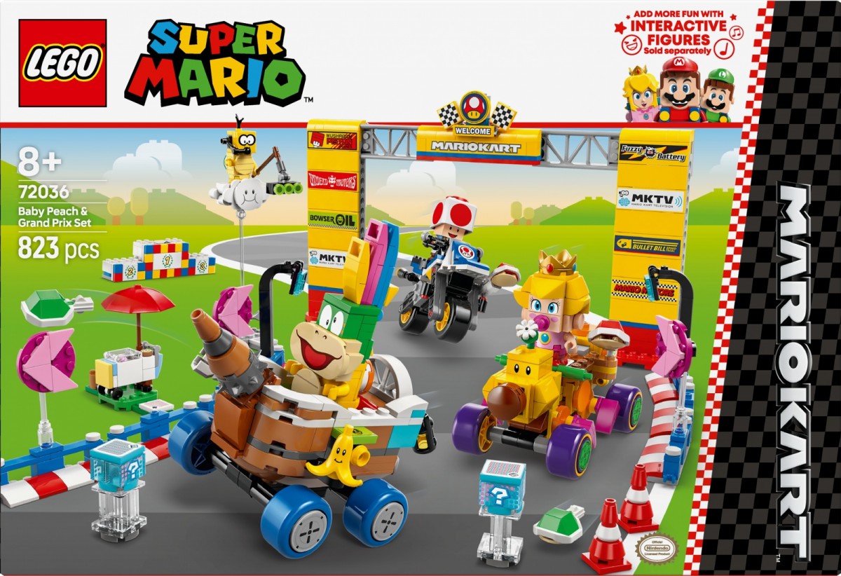 Konstruktorius lego super mario - baby peach ir grand prix, rinkinys