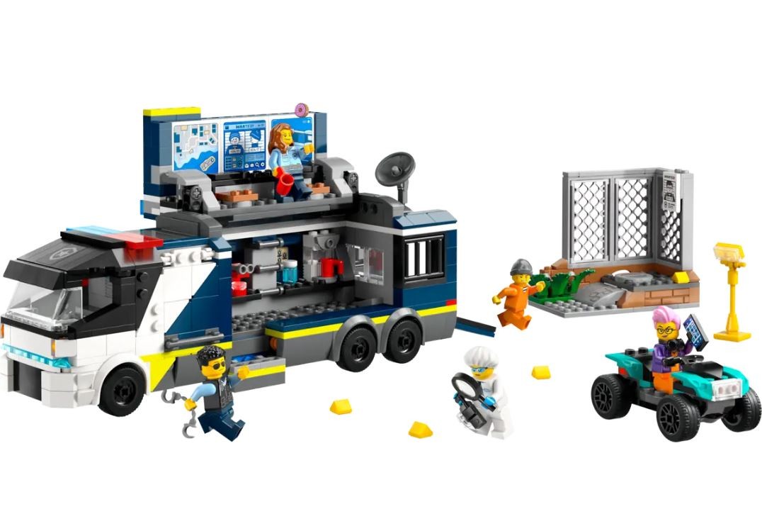 Konstruktorius policijos sunkvežimis su laboratorija lego city
