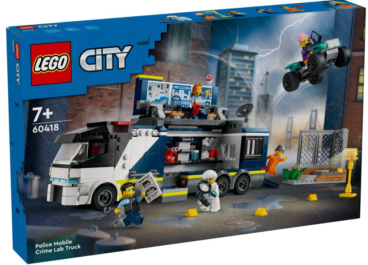 Konstruktorius policijos sunkvežimis su laboratorija lego city