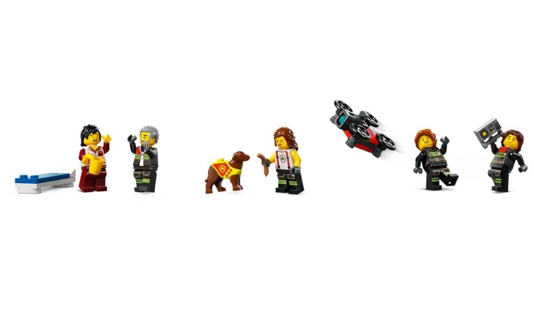Konstruktorius gaisrinė su gaisrinės automobiliu lego city