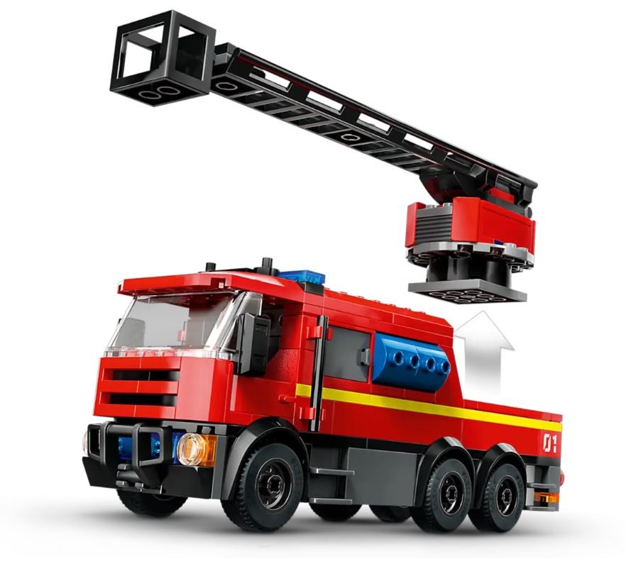 Konstruktorius gaisrinė su gaisrinės automobiliu lego city