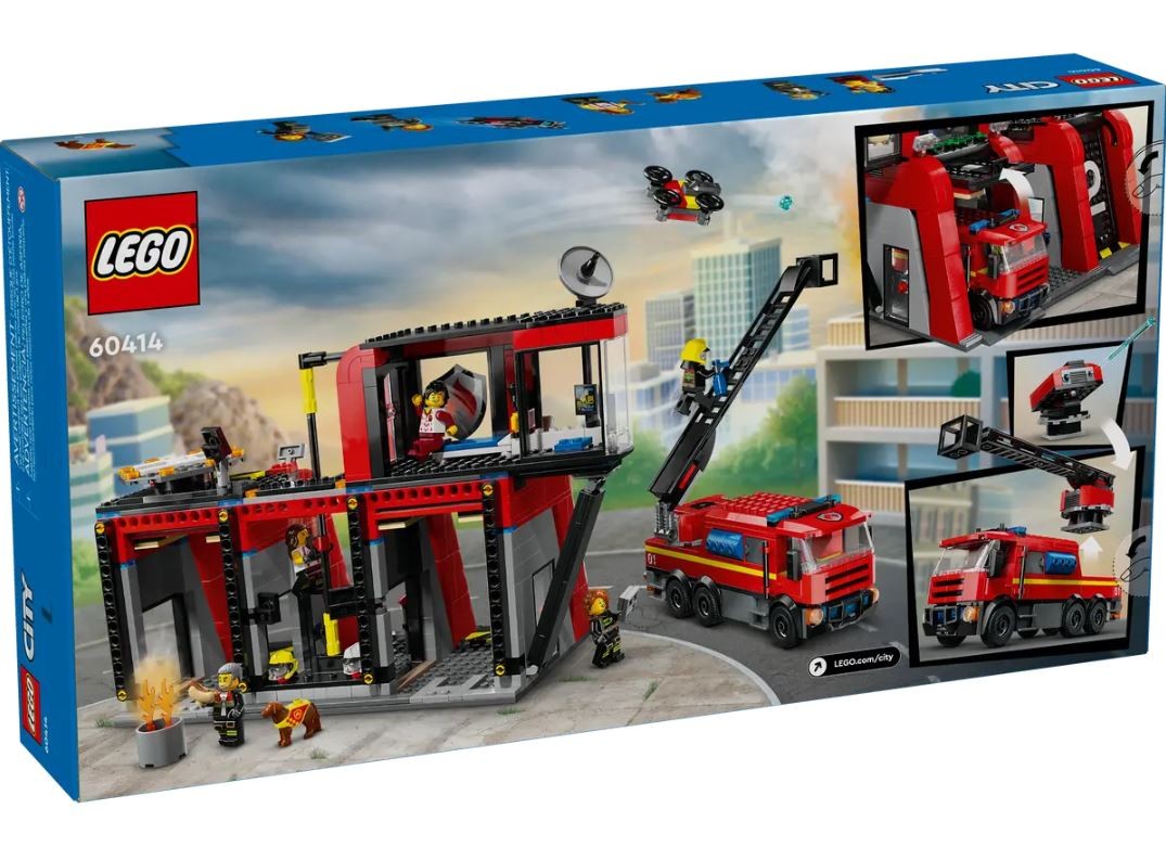 Konstruktorius gaisrinė su gaisrinės automobiliu lego city