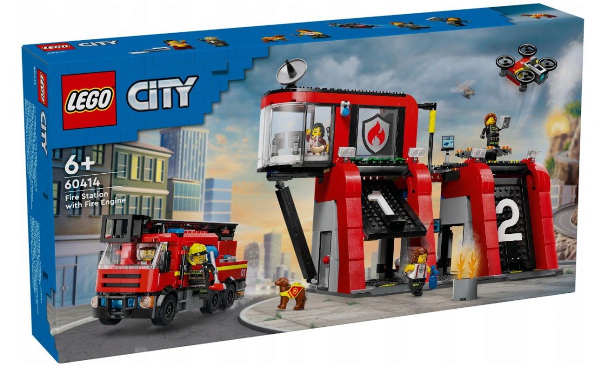 Konstruktorius gaisrinė su gaisrinės automobiliu lego city