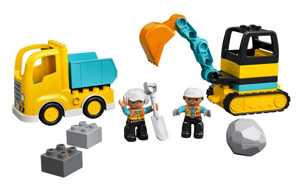 Lego duplo sunkvežimis ir vikšrinis ekskavatorius