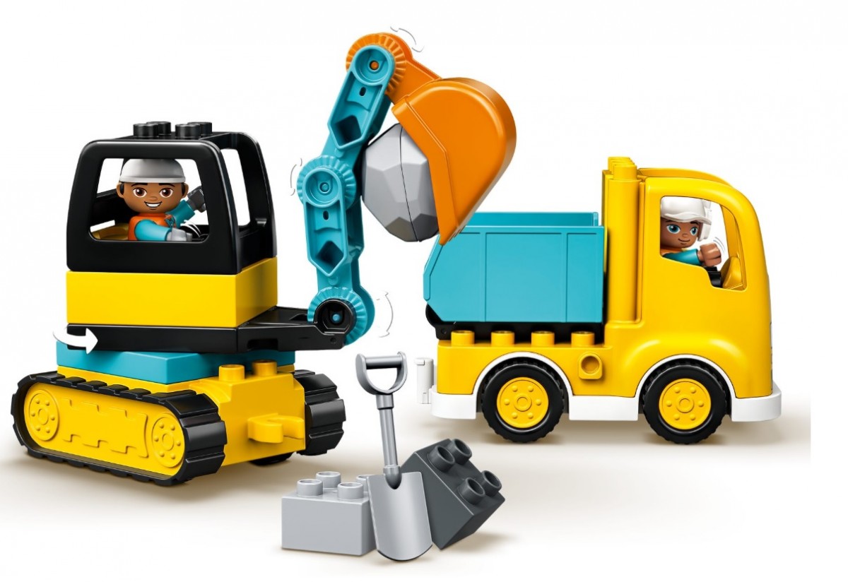 Lego duplo sunkvežimis ir vikšrinis ekskavatorius
