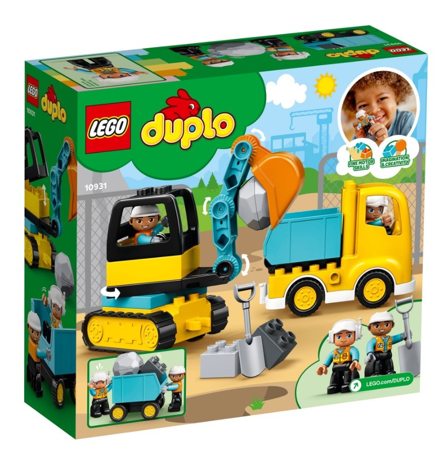 Lego duplo sunkvežimis ir vikšrinis ekskavatorius