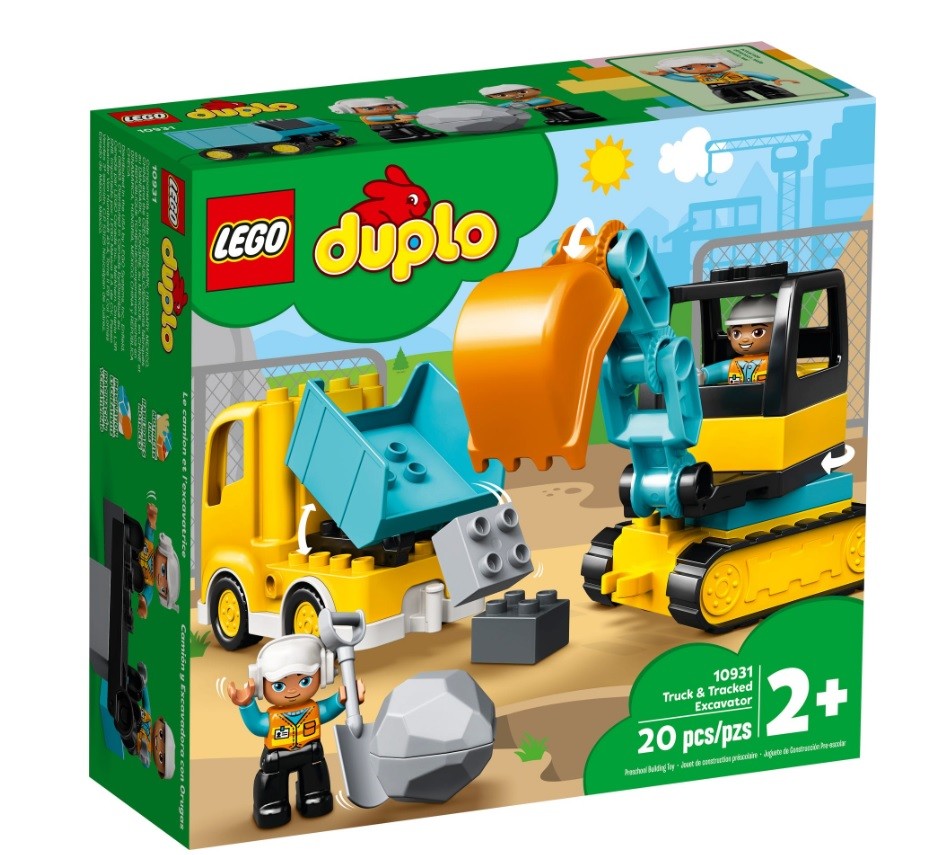 Lego duplo sunkvežimis ir vikšrinis ekskavatorius