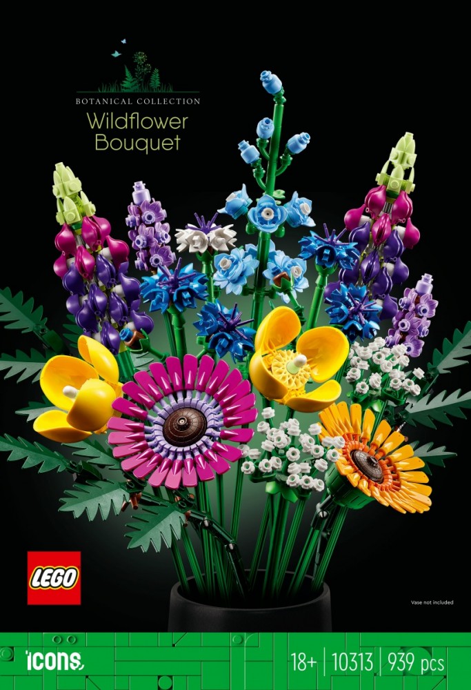 Konstruktorius laukinių gėlių puokštė lego icons
