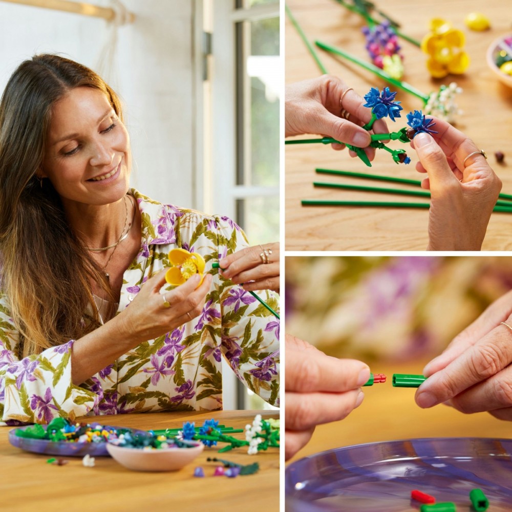 Konstruktorius laukinių gėlių puokštė lego icons